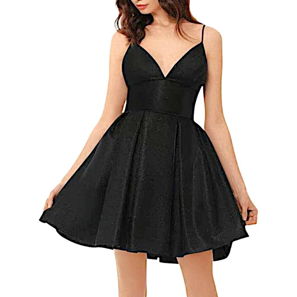 Betsy & Adam Black Fit & Flare Party Dress – Size 4 – Above the Knee